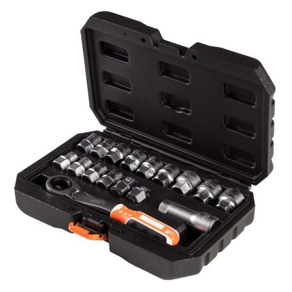 Набор торцевых головок с принадлежностями HEX 19 мм 10-24 мм 17 предметов AFFIX AF01917C