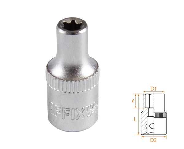 Головка торцевая TORX Е-стандарт 1/4" E5 AFFIX AF00023005