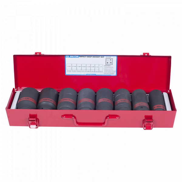 Набор ударных глубоких торцевых головок KING TONY 6410SP, 3/4", шестигранные, 1"-1&1/2", 8 предметов