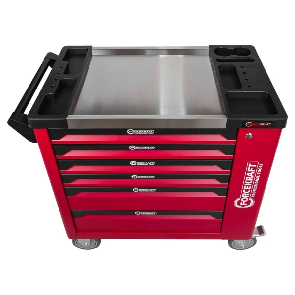 Тележка инструментальная 6-и полочная с набором инструментов 245пр и дополнительной боковой секцией