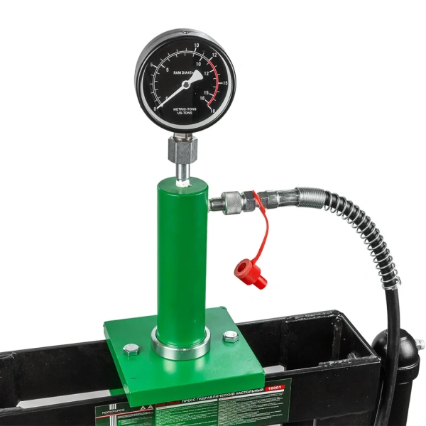 Пресс настольный гидравлический с манометром 12т (раб. высота: 205-375мм, раб. ширина: 490мм, ход штока: 154мм)
