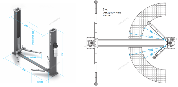 Подъёмник двухстоечный Nordberg N4123A-5T (5т)