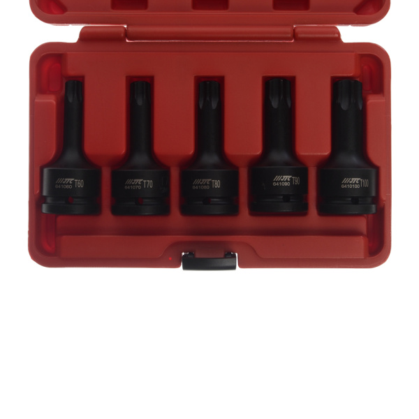 Набор головок ударных JTC J605T (T60, T70, T80, T90, T100, TORX, 3/4", L=100 мм, 5 шт. в кейсе)