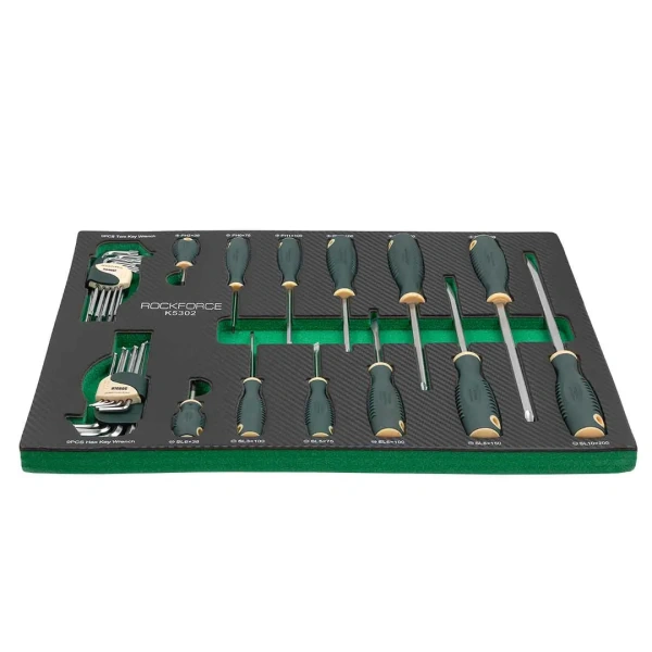 Набор отверткок с магнитным наконечником и ключей Г-образных 30пр., в ложементе