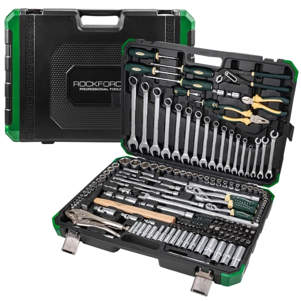 Набор инструментов 180+2пр. 1/4'', 3/8'', 1/2''(6гр.,12гр.)