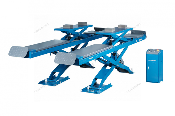 Подъемник ножничный для сход-развала NORDBERG N635-4,5 (4,5 т, 380 В, 2 уровня, с авар. опусканием, синий/серый)