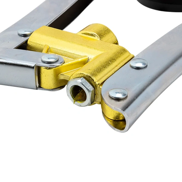 Шприц для нагнетания густой смазки двухрычажный под тубу (трубка стальная 150мм,гибкий шланг 300мм,внутр.диаметр кольца под тубу 62мм, 5000-10000PSI)