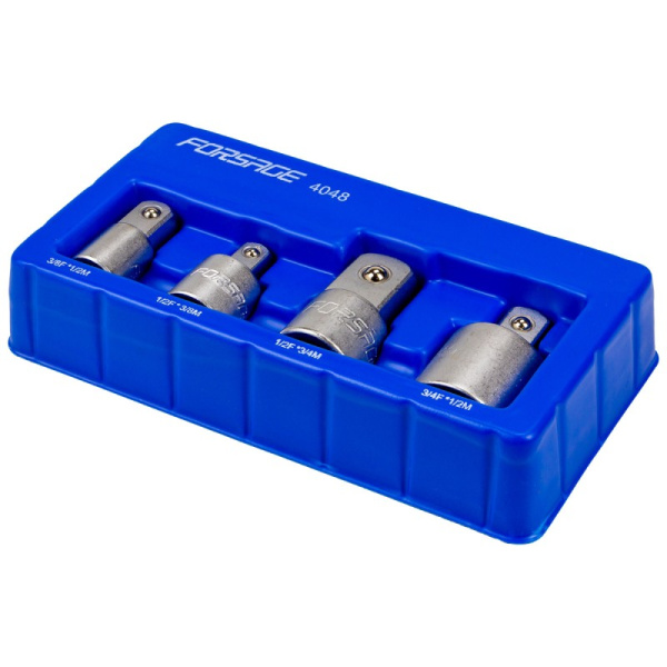 Набор адаптеров 4пр(3/8''(F)x1/2''(M),1/2''(F)x3/8''(M),1/2''(F)x3/4''(M),3/4''(F)x1/2''(M)),в ложементе