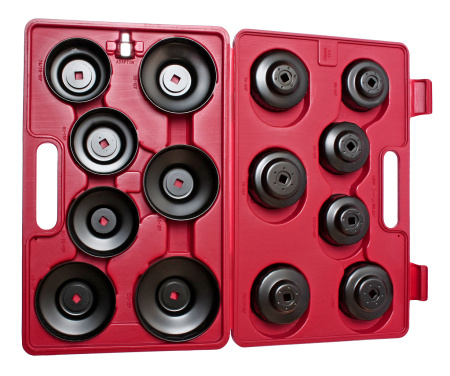 Съемник фильтров масляных JTC JW0001 (14 предметов, чашка в кейсе)