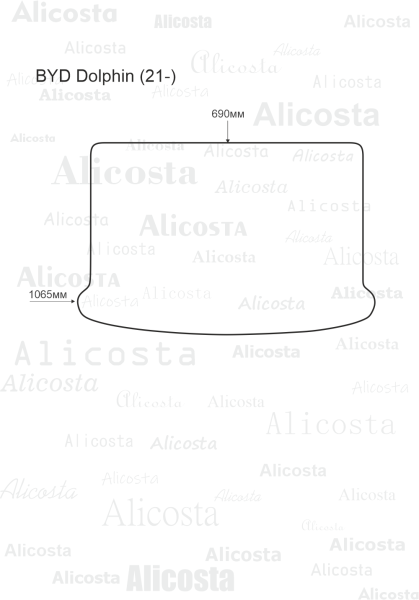 Ворсовый коврик в багажник BYD Dolphin (21-)