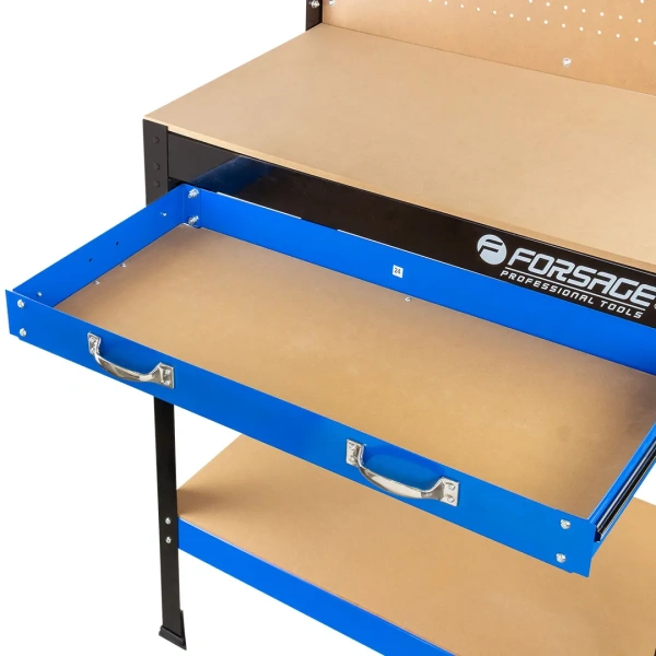 Верстак слесарный металлический 800х400х1400мм (рабоч.пов-ть 800х400мм, max нагрузка на стол 120кг, max нагрузка на основание 80кг)