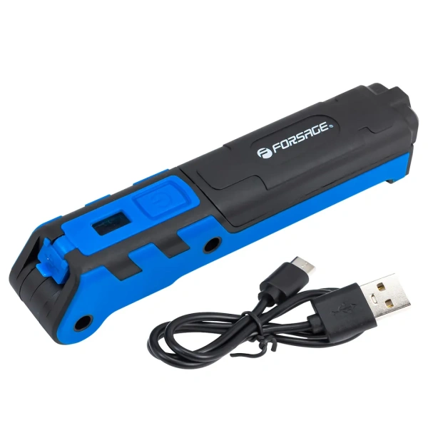 Лампа светодиодная аккумуляторная с магнитом(5W/3WCOB,150/360Lumen,3.7V,2000mAh,t зарядки 4ч,USB провод,защита гнезда зарядки,поворотная 270гр)