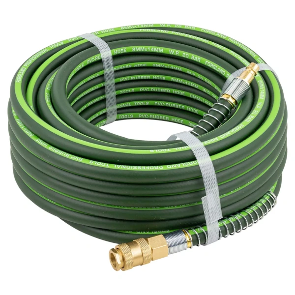 Шланг резиновый воздушный армированный с фитингами 8мм x 14мм x 15м