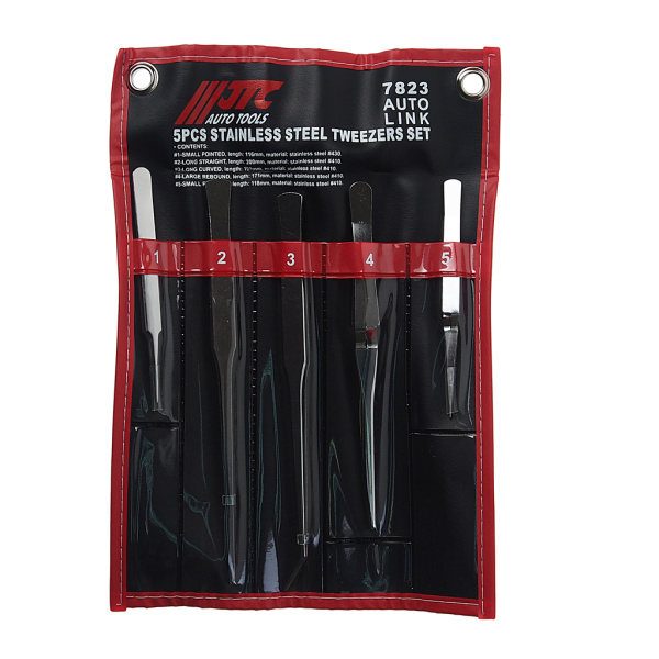 Набор пинцетов JTC 7823 (нержавеющая сталь, 5 предметов)
