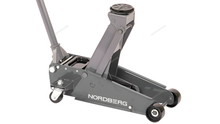 Домкрат подкатной 3 тонн 120-450 мм с резиновой насадкой быстрый подъем серый NORDBERG N32030 G