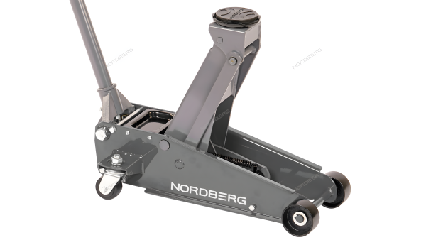 Домкрат подкатной 3 тонн 120-450 мм с резиновой насадкой быстрый подъем серый NORDBERG N32030 G