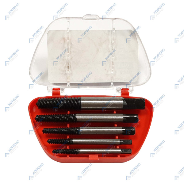 Набор экстракторов для поврежденных болтов 5 предметов (3-19 мм) Хорекс Авто HZ 24.1.061S