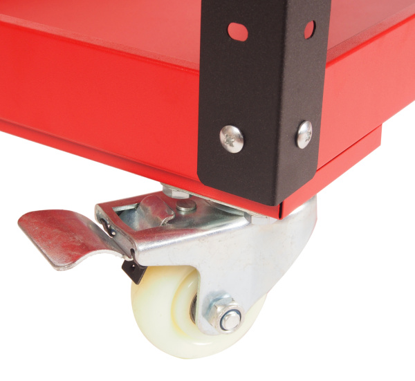 Тележка инструментальная красная с открытым отсеком JTC S1053 (3 секции)