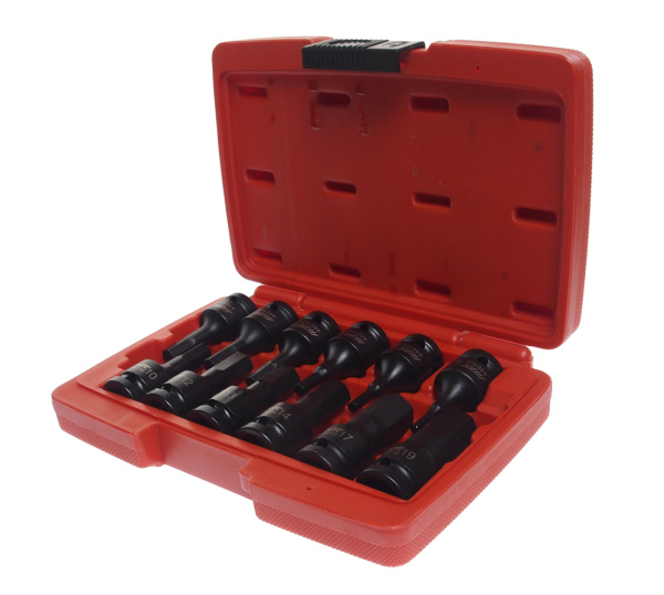 Набор головок ударных JTC J412H (1/2", HEX, H4-19 мм, L=60 мм, 12 предметов в кейсе)