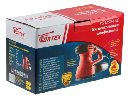 Эксцентриковая шлифмашина WORTEX RS 1250-1 AE в кор. 450 Вт, 150 мм, 5000-13000 об/мин