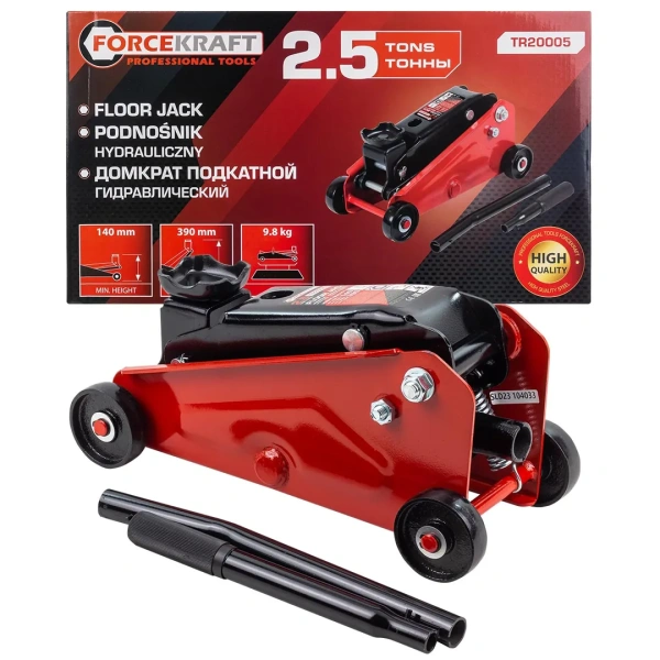 Домкрат подкатной гидравлический 2.5т (h min 140мм, h max 390мм)