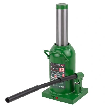 Домкрат гидравлический бутылочный, 30т (с предохранительным клапаном, минимальная высота: 255 мм, ход штока: 168 мм, ход винта: 60 мм, максимальная вы