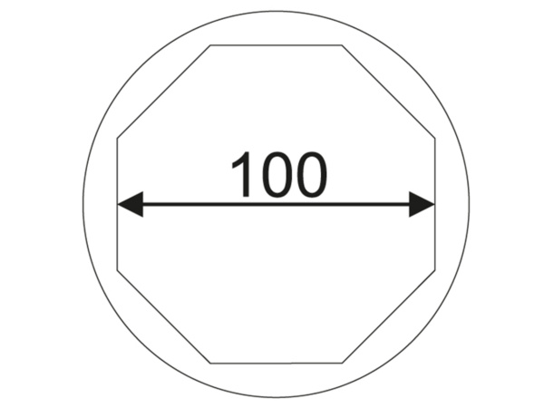 Головка торцевая 8-гранная для ступичных гаек задних колес JTC 1561 (1", 100 мм, SCANIA)