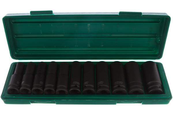 Набор головок торцевых ударных глубоких JONNESWAY S03AD4111S (1/2";DR 10-24 мм, 11 предметов)