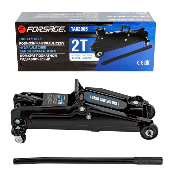 Домкрат подкатной гидравлический 2 т (h min - 135мм, h max - 385мм)