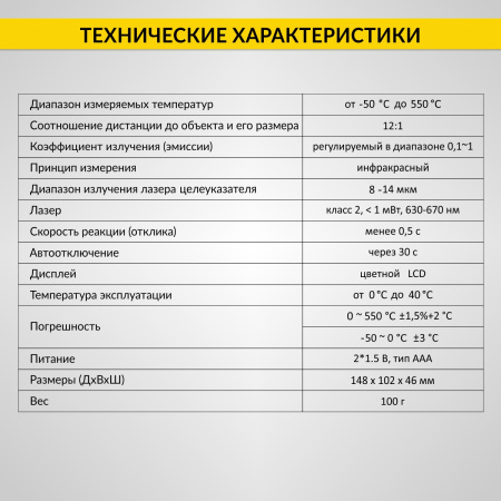Автомобильный бесконтактный термометр (пирометр) iCartool IC-M650