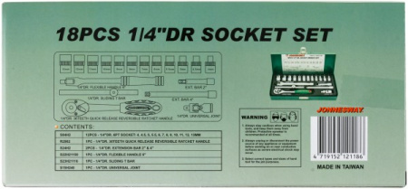 Набор головок торцевых S04H2118S,  1/4"DR, 4-13 мм, 18 предметов