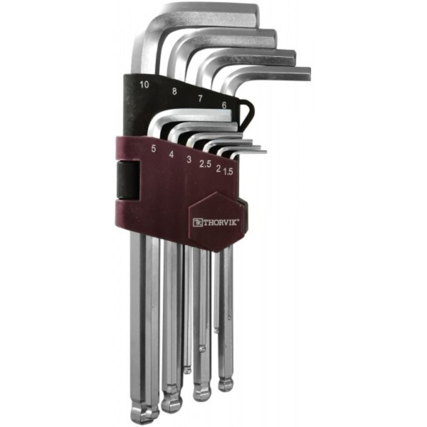 Набор ключей торцевых шестигранных с шаром Thorvik HKB10S  (H1.5-H10)