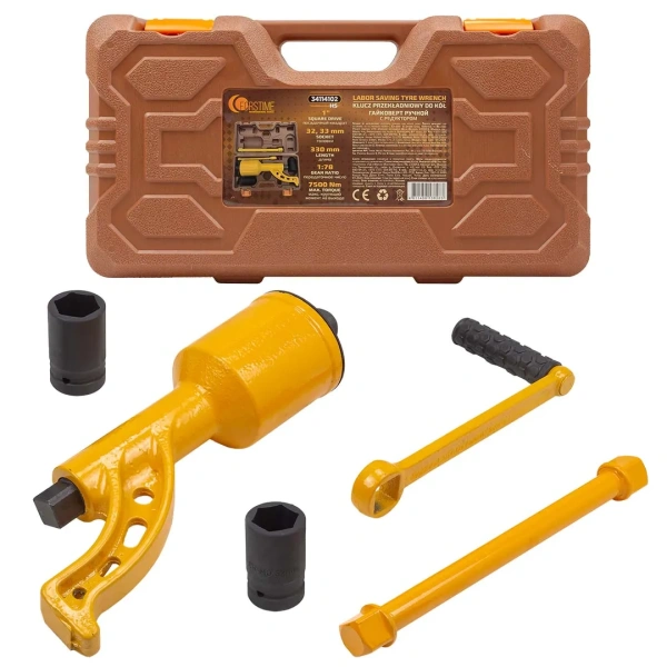 Гайковерт ручной с редуктором (Головки-32мм и 33мм, длина-330мм, передаточное число 1:78, 7500 Н/м)