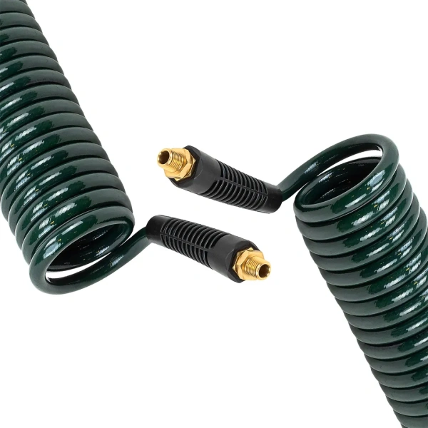 Шланг витой полиуретановый 8мм х 12мм х 7.5м с резьбовыми наконечниками 1/4''(max давление 15бар, раб. t от -20 до +60°С)