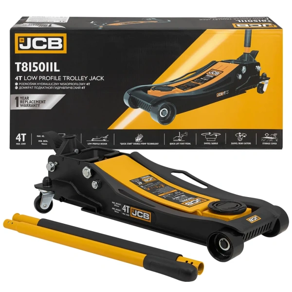 Домкрат подкатной гидравлический 4т (h min 96мм, h max 595мм),вес 49,50