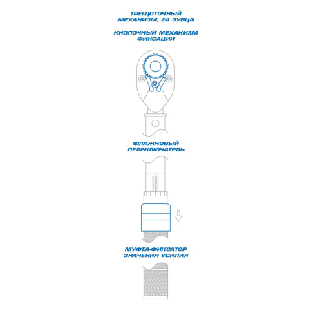 Динамометрический ключ серии "COMPACT", 1/4", 5-25 Нм, футляр KING TONY 3426C-2DF