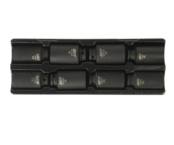 Набор головок торцевых 1/2" глубоких JTC K4087 (6-ти гранных 30-36 мм / 12-гранных 30-36 мм, 8 предметов)