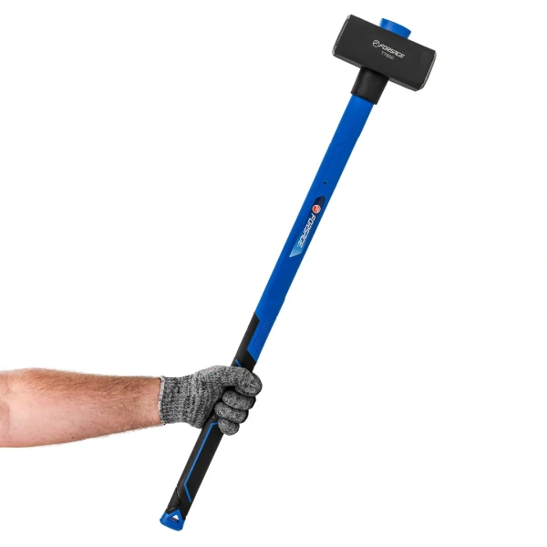 Кувалда с фиберглассовой ручкой и резиновой противоскользящей накладкой (5000г,L ручки-800мм)