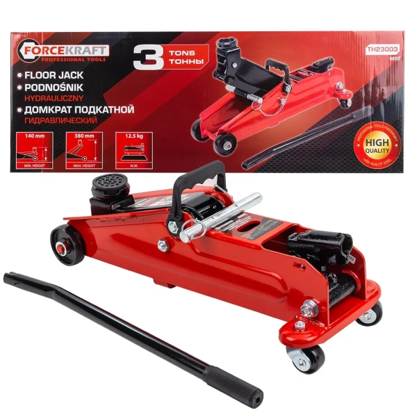 Домкрат подкатной гидравлический 3т (h min 140мм, h max 380мм)