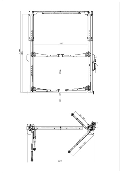 Подъёмник двухстоечный с верхней синхронизацией г/п 4.0 т  Хорекс Авто HL-4.0 DP