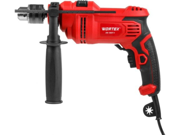 Дрель ударная WORTEX DS 1307-1 в кор. 800 Вт, 1 скор, 25 мм в дер., ключевой патрон 13 мм.