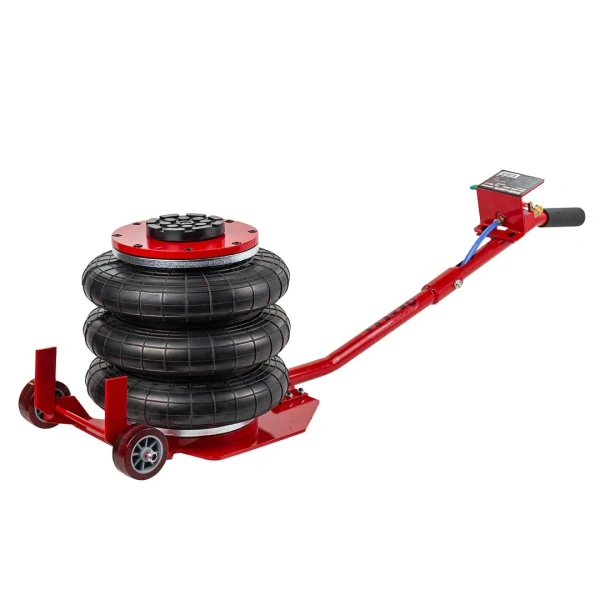 Домкрат подкатной пневматический 3,5т(6-12bar, h min 135мм, h max 420мм, 3 подушки, Ø270мм)