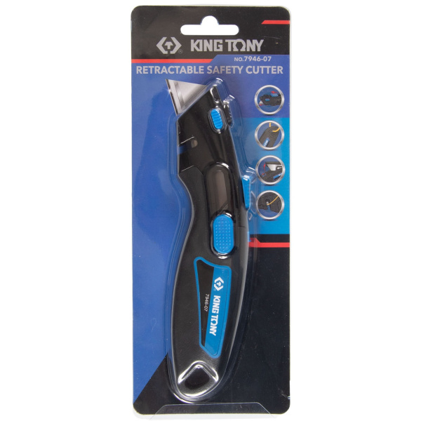 KING TONY 7946-07 Нож со сменными трапециевидными лезвиями, 19 мм