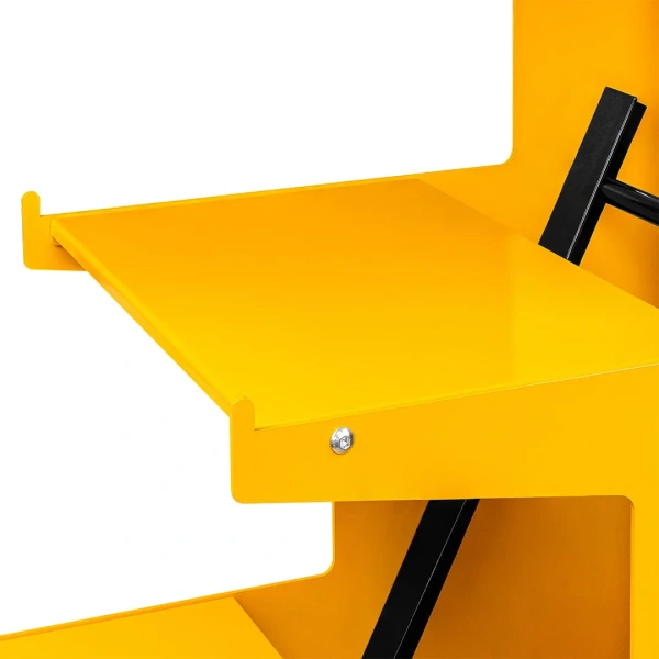 Стеллаж-стенд напольный передвижной металлический (размеры в собр.виде 1350х1000х400мм, 5 полок, max нагрузка 300кг)