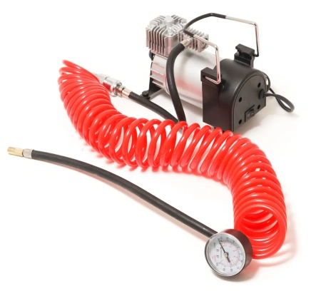 Компрессор поршневой автомобильный с витым шлангом F-95 ''FORSAGE''(45л/мин, 23А) 12V(питание на клеммы)