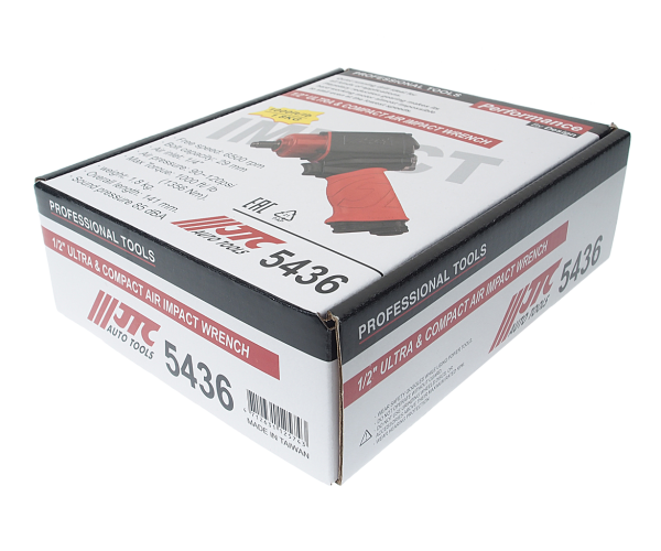 Гайковерт пневматический ударный усиленный JTC 5436 (1/2" 1356Hм 6500об/мин. 145л/мин. 90-120PSI)