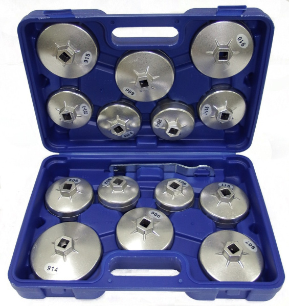 Съемники масляных фильтров алюминиевые (15 предметов) TA-A1012