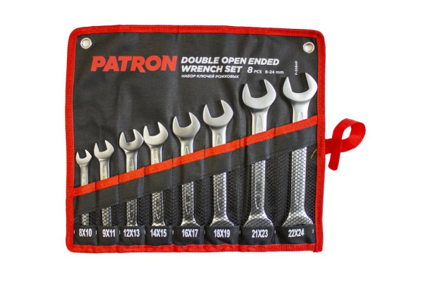 Набор ключей рожковых 8 пр. (8x10,9x11,12x13,14x15,16x17,18x19,21x23,22x24мм), на полотне
