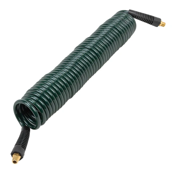 Шланг витой полиуретановый 6.5мм х 10мм х 10м с резьбовыми наконечниками 1/4''(max давление 15бар, раб. t от -20 до +60°С)