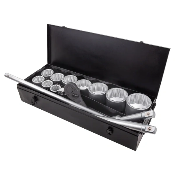 Набор инструментов ударных,15пр. 1''12гр.(36,41,46,50,55,60,65,70,75,80мм),в метал. кейсе